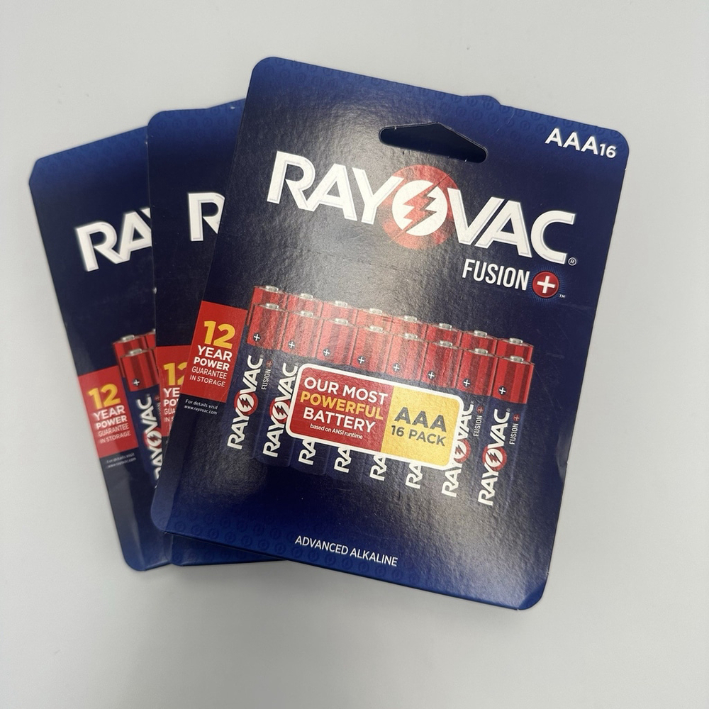 48 Rayovac AAA Fusion + Advanced Alkaline Batteries - 3 X 16 Packs Exp12/2036